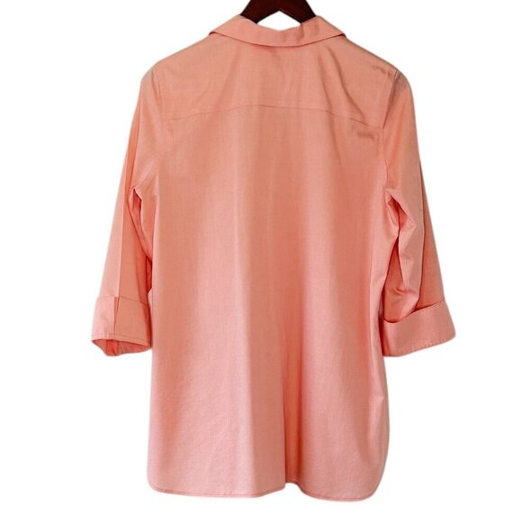 Foxcroft Pandora Heritage Tunic Button Down Non Iron Peach Sorbet Color Size 10 - Picture 5 of 10